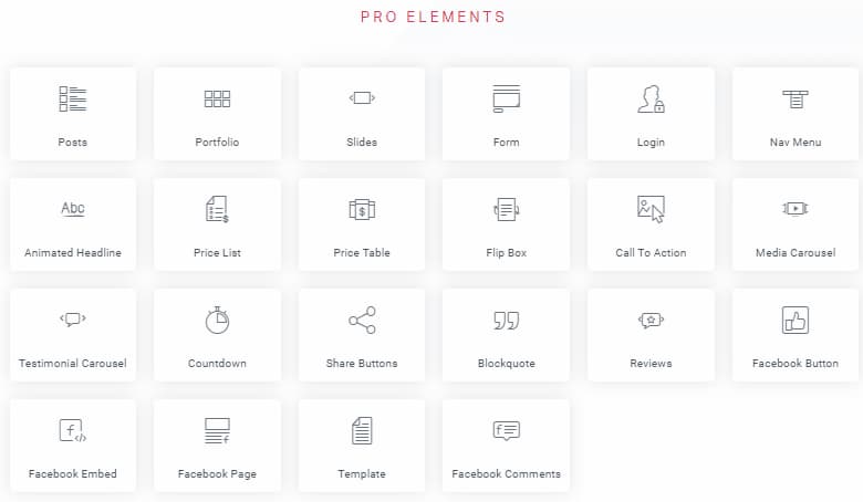 Elementor Pro Widgets which include 54 new and useful widgets suitable for developers. - What is the Difference Between Elementor and Elementor Pro